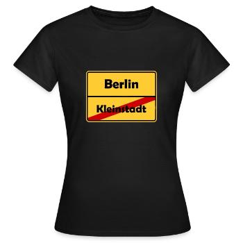 Umzug nach Berlin! Ortsschild Design. - Frauen T-Shirt - Schwarz - Vorne - AI Model Female 172 dark (172cm)