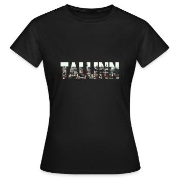 Ville Vieille Ville Tallinn Estonie Ville Photoart - T-shirt Femme - noir - Devant - AI Model Female 172 dark (172cm)