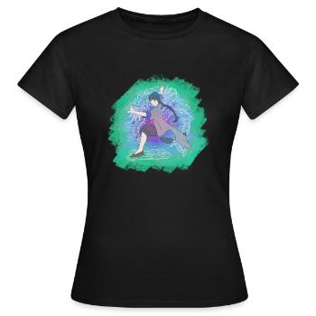 dragon kungfu girl - Women's T-Shirt - black - Front - AI Model Female 172 dark (172cm)