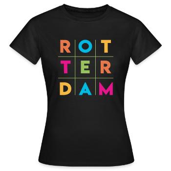 Rotterdam - Niederlande - Holland - Randstad - Frauen T-Shirt - Schwarz - Vorne - AI Model Female 172 dark (172cm)