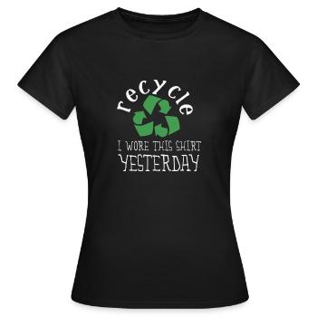 recycle - Frauen T-Shirt - Schwarz - Vorne - AI Model Female 172 dark (172cm)