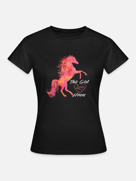 Pferde Shirt für Mädchen Frauen schöner Spruch - Frauen T-Shirt - Schwarz