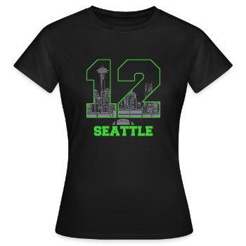 Twelve Seattle 12 Seattle - Frauen T-Shirt - Schwarz - Vorne - AI Model Female 172 dark (172cm)