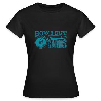 Kohlenhydrate loswerden - mit Pizza! - Frauen T-Shirt - Schwarz - Vorne - AI Model Female 172 dark (172cm)