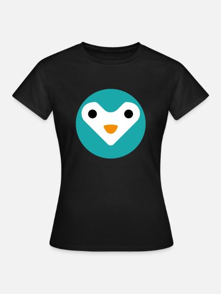 Minimalistische süße Eule - Frauen T-Shirt - Schwarz