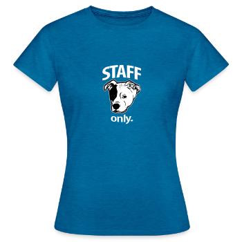 Staff only. - Women's T-Shirt - antique blue sapphire heather - Front - AI Model Female 172 dark (172cm)