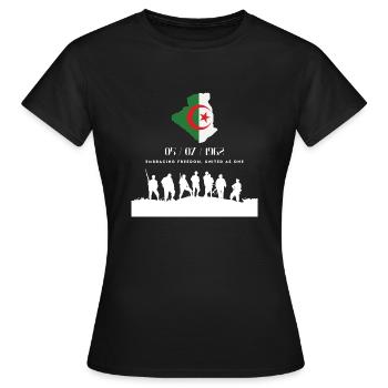 L’Algérie embrasse la liberté, unie comme une seule voix 1962 - T-shirt Femme - noir - Devant - AI Model Female 172 dark (172cm)