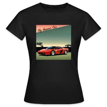 Ma voiture d’été - T-shirt Femme - noir - Devant - AI Model Female 172 dark (172cm)