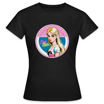 Poupée Pop Star - T-shirt Femme - noir - Devant - AI Model Female 172 dark (172cm)