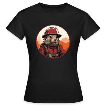 Marmotte de pompiers - T-shirt Femme - noir - Devant - AI Model Female 172 dark (172cm)