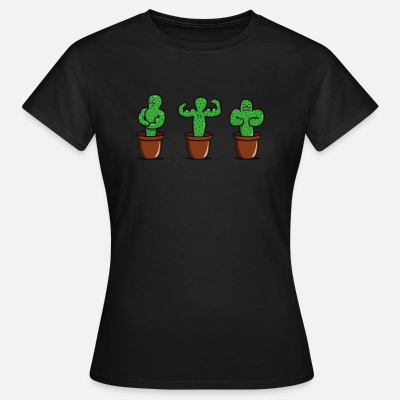 cactus with muscles - Women's T-Shirt - black