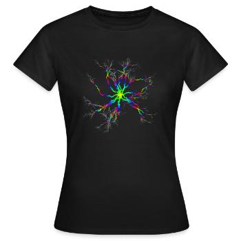 Lightning thunderstorm psychedelic psy goa trance - Women's T-Shirt - black - Front - AI Model Female 172 dark (172cm)