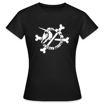 Unicorn Pirates / Licorne Pirates - T-shirt Femme - noir - Devant - AI Model Female 172 dark (172cm)