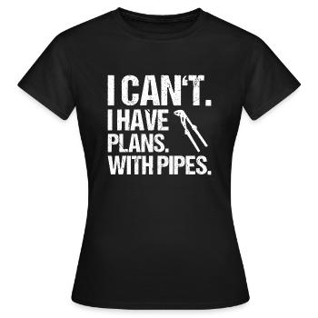 Plant mechanic plumber plumber sanitary heating - Women's T-Shirt - black - Front - AI Model Female 172 dark (172cm)