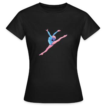 Gymnast - floor exercises Rhythmic gymnastics - Women's T-Shirt - black - Front - AI Model Female 172 dark (172cm)