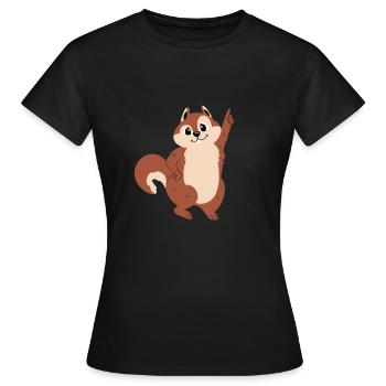 Funny squirrel logs - Women's T-Shirt - black - Front - AI Model Female 172 dark (172cm)