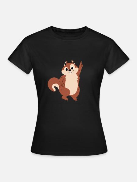 Śmieszne dzienniki wiewiórki - Dame-T-shirt - sort
