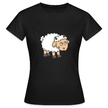 Lustiges Schaf Schafbock Bauernhof Schäfer - Frauen T-Shirt - Schwarz - Vorne - AI Model Female 172 dark (172cm)