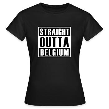 Straight Outta Belgium - T-shirt Femme - noir - Devant - AI Model Female 172 dark (172cm)