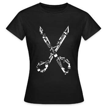 Friseur Friseurin - Frauen T-Shirt - Schwarz - Vorne - AI Model Female 172 dark (172cm)