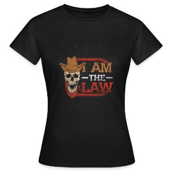 Cowboy Wild West États-Unis Horse Sheriff Law - T-shirt Femme - noir - Devant - AI Model Female 172 dark (172cm)