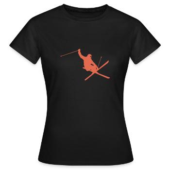 Ski jumper retro ski - Women's T-Shirt - black - Front - AI Model Female 172 dark (172cm)