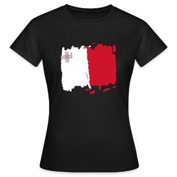 Bandiera de Malte - drapeau de Malte - drapeau de Malte - T-shirt Femme - noir - Devant - AI Model Female 172 dark (172cm)