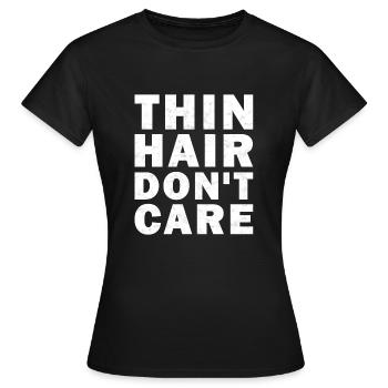 Bald Hair Baldness Haarausfall Lichtes Hair Glatz - Frauen T-Shirt - Schwarz - Vorne - AI Model Female 172 dark (172cm)