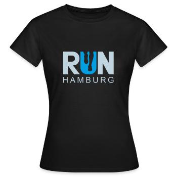 Hamburg Running Run Marathon Laufshirt T-Shirt - Frauen T-Shirt - Schwarz - Vorne - AI Model Female 172 dark (172cm)