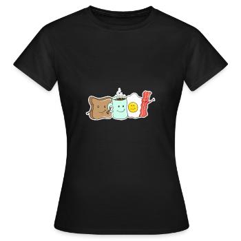 Breakfast shirt - Women's T-Shirt - black - Front - AI Model Female 172 dark (172cm)