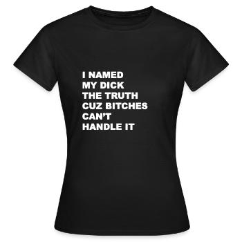 Schwarzer Humor - Frauen T-Shirt - Schwarz - Vorne - AI Model Female 172 dark (172cm)