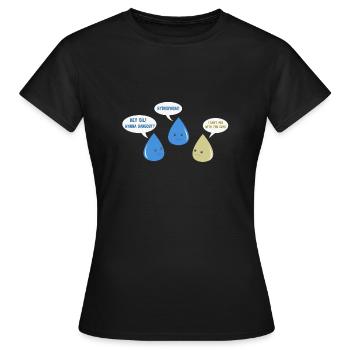 Science Funny Nerdy Water and Oil - Women's T-Shirt - black - Front - AI Model Female 172 dark (172cm)