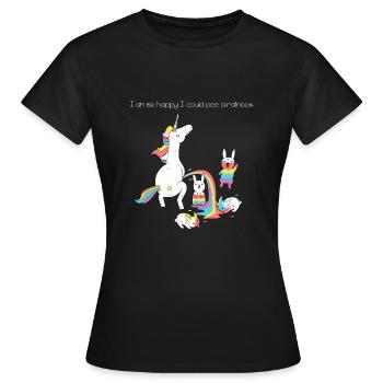 Pee de licorne - T-shirt Femme - noir - Devant - AI Model Female 172 dark (172cm)