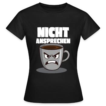 Grummelige Kaffeetasse Illustration - Frauen T-Shirt - Schwarz - Vorne - AI Model Female 172 dark (172cm)