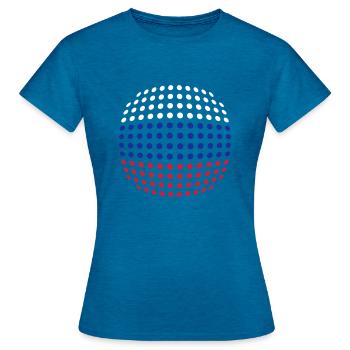 Russian Flag - Women's T-Shirt - antique blue sapphire heather - Front - AI Model Female 172 dark (172cm)