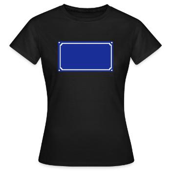 Blank street sign plate - Women's T-Shirt - black - Front - AI Model Female 172 dark (172cm)