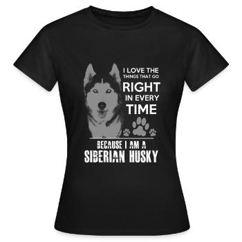 Siberian Husky - Frauen T-Shirt - Schwarz - Vorne - AI Model Female 172 dark (172cm)