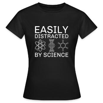 Leicht von der Wissenschaft abgelenkt - Frauen T-Shirt - Schwarz - Vorne - AI Model Female 172 dark (172cm)