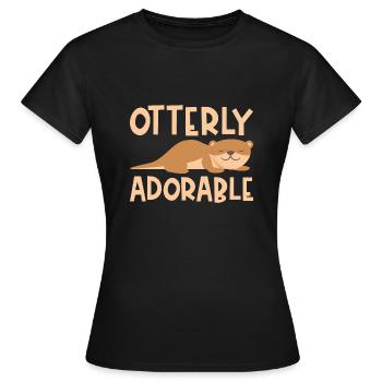 Otterly Adorable - T-shirt Femme - noir - Devant - AI Model Female 172 dark (172cm)