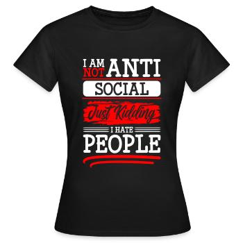Hate Man-haters - Women's T-Shirt - black - Front - AI Model Female 172 dark (172cm)