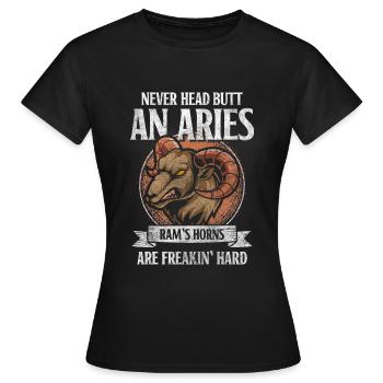 Anniversaire Bélier Superstition Fire - T-shirt Femme - noir - Devant - AI Model Female 172 dark (172cm)