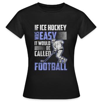Eishockey Eishockeyschläger Schlittschuhe - Frauen T-Shirt - Schwarz - Vorne - AI Model Female 172 dark (172cm)