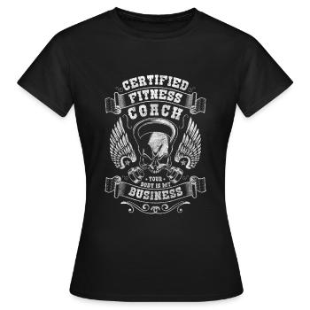 Trainer Muscles Pumping Développé couché - T-shirt Femme - noir - Devant - AI Model Female 172 dark (172cm)