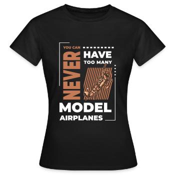 Modellflugzeug Himmel Flieger - Frauen T-Shirt - Schwarz - Vorne - AI Model Female 172 dark (172cm)
