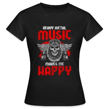 Heavy Metal Rock Guitare Metalcore - T-shirt Femme - noir - Devant - AI Model Female 172 dark (172cm)