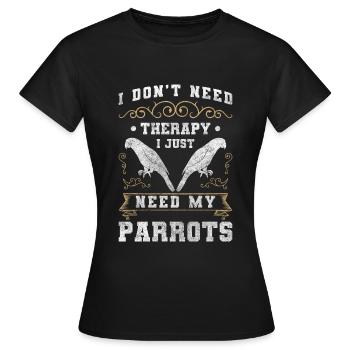 Oiseaux Plumage Perroquet Gris Exotique - T-shirt Femme - noir - Devant - AI Model Female 172 dark (172cm)