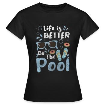 Natation Nageur Hobby Piscine extérieure - T-shirt Femme - noir - Devant - AI Model Female 172 dark (172cm)
