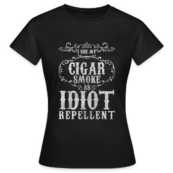 Fumer cigare Soirée des hommes Cuba plaisir - T-shirt Femme - noir - Devant - AI Model Female 172 dark (172cm)
