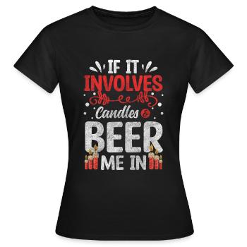 Bougies Hobby Décoration Cire - T-shirt Femme - noir - Devant - AI Model Female 172 dark (172cm)