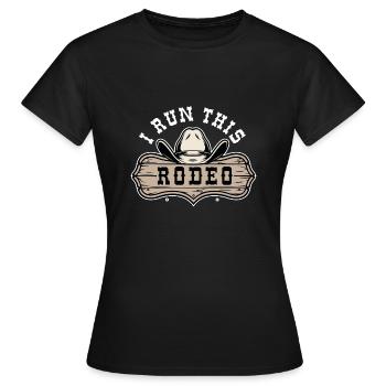 Je cours ce rodéo - T-shirt Femme - noir - Devant - AI Model Female 172 dark (172cm)